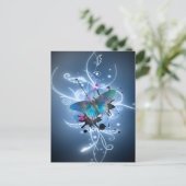 Mooie watercolours het gloeien gevolgenvlinder briefkaart (Staand voorkant)