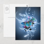 Mooie watercolours het gloeien gevolgenvlinder briefkaart (Voorkant / Achterkant)