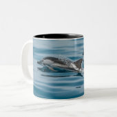 Mooie waterdolfijnen tweekleurige koffiemok (Voorkant links)