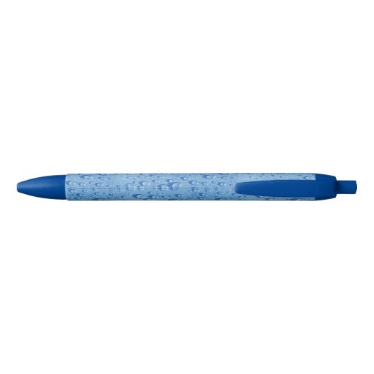 Mooie waterdruppels Moderne Elegant Sjabloon Blauwe Inkt Pen (Achterkant)