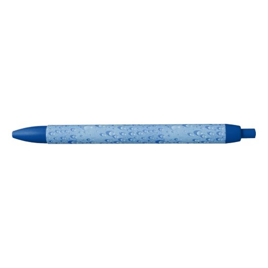 Mooie waterdruppels Moderne Elegant Sjabloon Blauwe Inkt Pen (Voorkant)
