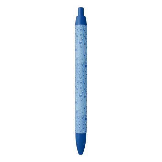Mooie waterdruppels Moderne Elegant Sjabloon Blauwe Inkt Pen (Voorkant Verticaal)