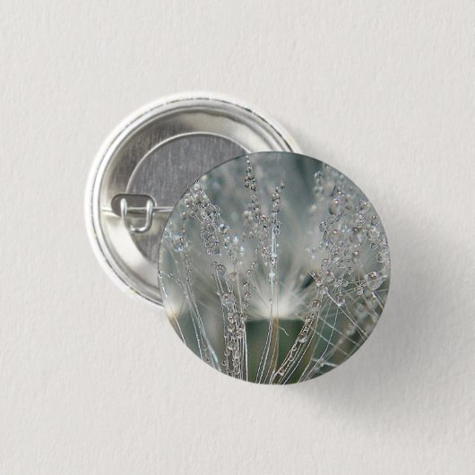 Mooie waterdruppels ronde button 3,2 cm (Voorkant /achterkant)