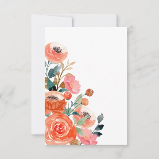 Mooie waterkleur bloemen dank u kaart 5x7 (Voorkant)