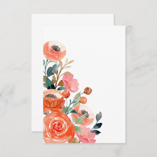 Mooie waterkleur bloemen dank u kaart 5x7 (Voorkant / Achterkant)