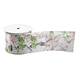 Mooie, waterkleur, met de hand geschilderde natuur satijnen lint