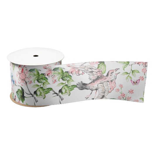 Mooie, waterkleur, met de hand geschilderde natuur satijnen lint (Spoel)