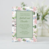 Mooie, waterkleur, met de hand geschilderde natuur save the date (Staand voorkant)