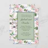 Mooie, waterkleur, met de hand geschilderde natuur save the date (Voorkant / Achterkant)