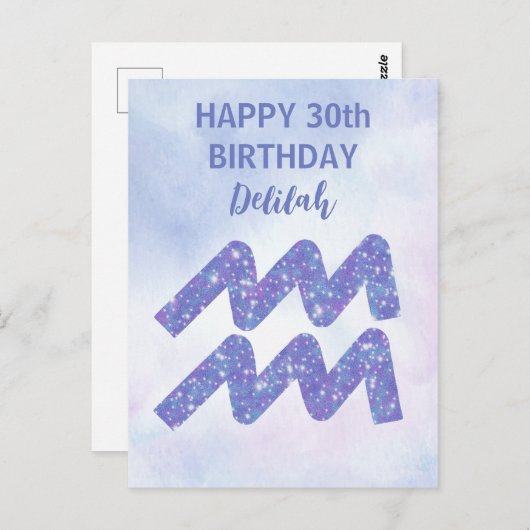 Mooie Waterman Astrologie Teken Aangepaste Verjaar Briefkaart (Voorkant / Achterkant)