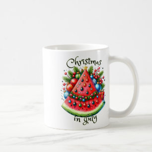 Mooie Watermeloen Kerstboom Zomer Kerstmis Koffiemok