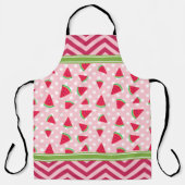 Mooie Watermeloen Stippen & Chevron Roze Schort (Voorkant)