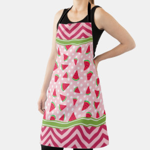 Mooie Watermeloen Stippen & Chevron Roze Schort