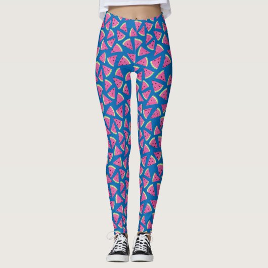 Mooie watermeloenpatroon leggings (Voorkant)