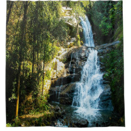 Mooie waterval afbeelding, landelijk gebied douchegordijn