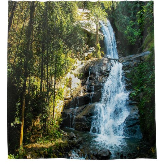 Mooie waterval afbeelding, landelijk gebied douchegordijn (Voorkant)