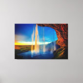 Mooie waterval bij Sunset Natuur Canvas Afdruk (Voorkant)