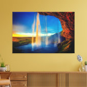 Mooie waterval bij Sunset Natuur Canvas Afdruk (Insitu (Woonkamer))