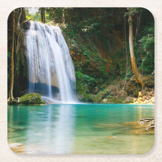 Mooie Waterval Coaster Set Kartonnen Onderzetters (Voorkant)