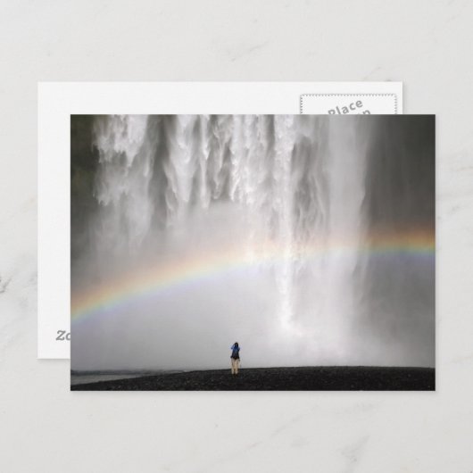 Mooie waterval in IJsland met regenboog Briefkaart (Voorkant / Achterkant)