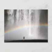 Mooie waterval in IJsland met regenboog Briefkaart (Voorkant)