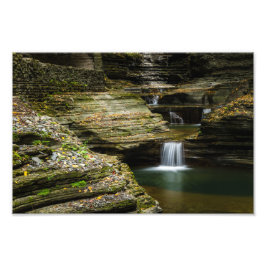 Mooie waterval in Watkins Glen State Park Foto Afdruk
