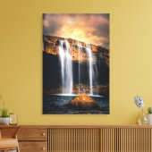 Mooie Waterval Landschap Canvas Afdruk (Insitu (Woonkamer))