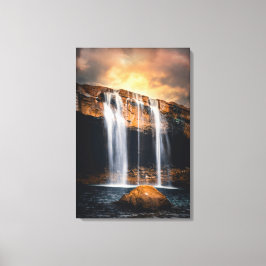 Mooie Waterval Landschap Canvas Afdruk