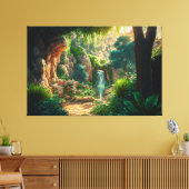 Mooie Waterval Scene Canvasprint Canvas Afdruk (Insitu (Woonkamer))