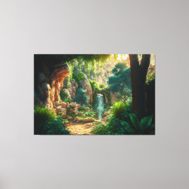 Mooie Waterval Scene Canvasprint Canvas Afdruk