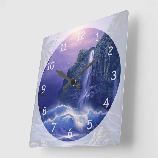 Mooie waterval vierkante klok (Hoek)