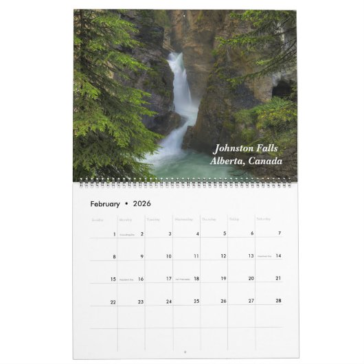 Mooie watervallen kalender (Feb 2026)