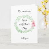 Mooie Waterverf 1e Moederdag nichtje Kaart (Gele Bloem)