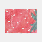Mooie Waterverf Aardbei Fleece Deken (Voorkant (Horizontaal))