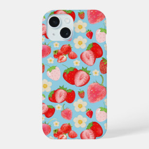 Mooie waterverf aardbei naadloos patroon iPhone 15 case