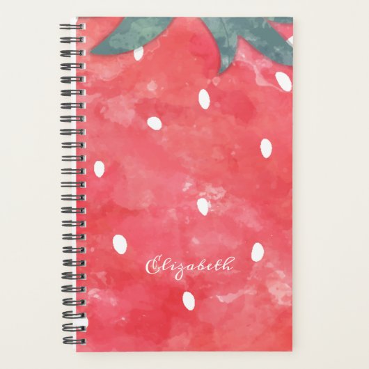 Mooie Waterverf Aardbei Planner (Voorkant)