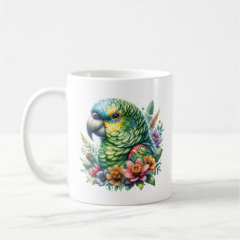 Mooie Waterverf Amazon Parrot gepersonaliseerd Koffiemok