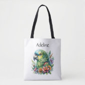 Mooie Waterverf Amazon Parrot gepersonaliseerd Tote Bag (Voorkant)
