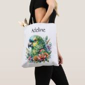 Mooie Waterverf Amazon Parrot gepersonaliseerd Tote Bag (Dichtbij)