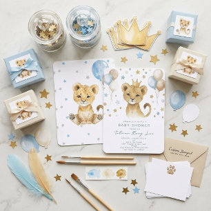 Mooie waterverf aquarel koning leeuw baby shower u kaart