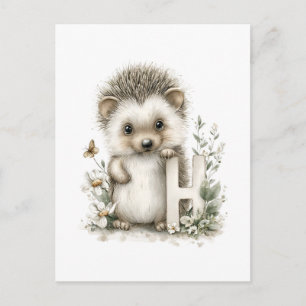 Mooie Waterverf Baby Dieren Alfabet Egel Briefkaart