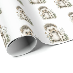 Mooie Waterverf Baby Dieren Alfabet Egel Cadeaupapier