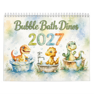 Mooie waterverf baby-dinosaurussen 2027 muurkalend kalender