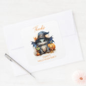 Mooie Waterverf Baby Draak Halloween Feest Favorie Vierkante Sticker (Envelop)