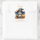 Mooie Waterverf Baby Draak Halloween Feest Favorie Vierkante Sticker (Tas)