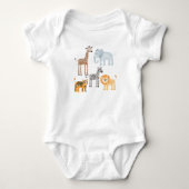 Mooie waterverf baby safari dier romper (Voorkant)