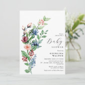 Mooie Waterverf Baby shower Floral en Greenery Kaart (Staand voorkant)
