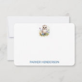 Mooie waterverf baby uil kinderbriefpapier bedankkaart (Voorkant)