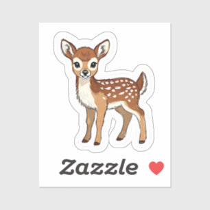 Mooie waterverf babyhert sticker