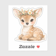 Mooie Waterverf Babyhert Vinyl Sticker